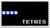 An animated stamp, featuring a Tetramino from the NES version of Tetris by Nintendo crawling across the frame by turning into an O, S, L, I, J, Z and back into an O. To the bottom right is te text 'TETRIS'.